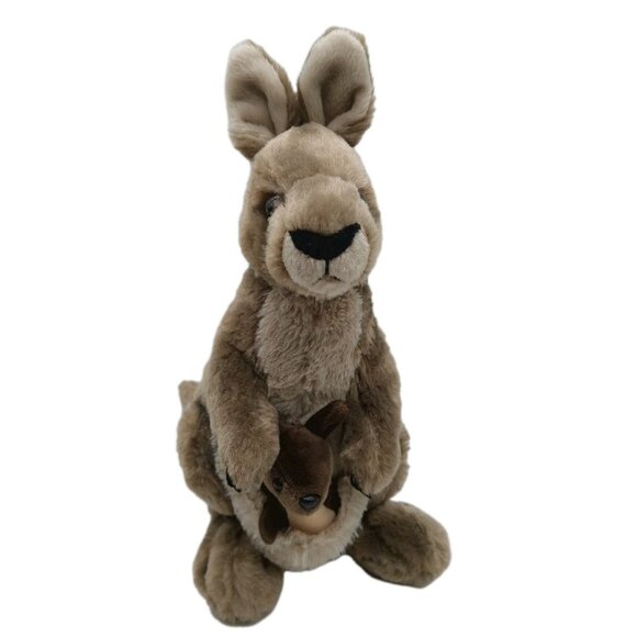 Wild Republic Mother Kangaroo & Joey Plush Stuffed Animal 11” - Picture 1 of 9
